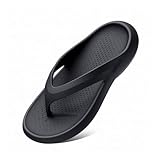 birene Sandalias, Chanclas cómodas de Suela Gruesa for Hombre: Sandalias Transpirables de Verano for Exteriores Chanclas para Mujer(Black,38 EU)