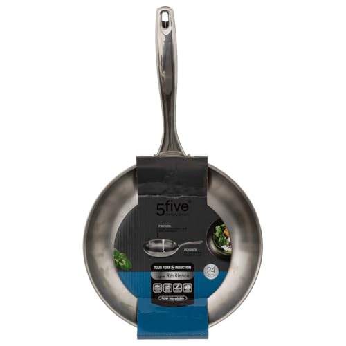 Poêle inox resilience 24cm 5five ustensile induction induction inox durable cuisine - 4