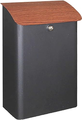 Buzón de Correo, buzón de Correo de Metal Negro con Cerradura, Montaje en Pared con Accesorios de Montaje, buzón de Correo Seguro de Gran Capacidad para Exteriores/Puerta