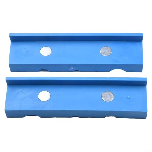Almohadillas de mordaza de banco magnéticas, antideslizantes, con diseño multiranura para protección de piezas de trabajo durante el corte, perforación, soldadura y pulido, 1 juego de 2 almohadillas