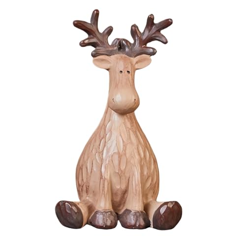 Figure di renna, Ornamento di Natale per la decorazione della casa, Statua di alce in resina con Design da collezione, Scultura Scrivania per tavolo da scaffale