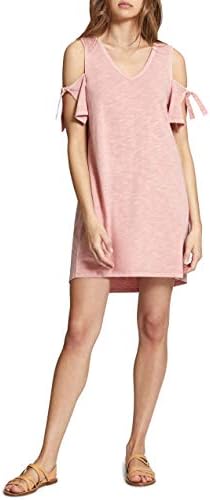 Sanctuary Clothing Women's Lakeside Cotton Tie-Sleeve Cold-Shoulder Dress (Adobe, X-Large)