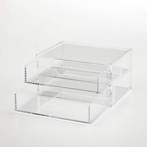 Muji Acryl Stapelbare 2-lades Opbergkoffer, Klein, 17,5 cm Breedte x 13 cm Diepte x 9,5 cm Hoogte - Image 3