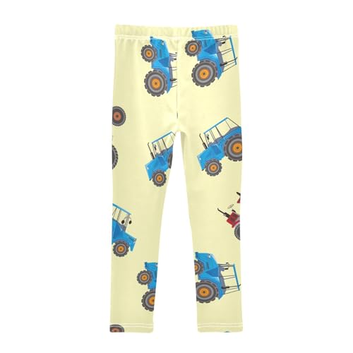Blue Red Tractor Girls Leggings,Workout Leggings for Girls Toddler Athletic Legging Size for 3-10T2