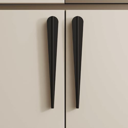 Image of LAPO 12 Inch Cabinet Handles for Kitchen Drawers, Suitable for Cupboard and Wardrobe, Strong Grip Pattern, Hole to Hole Size 29 cm, Durable Build, Simple Screw Fitting (Black, Pack of 3)