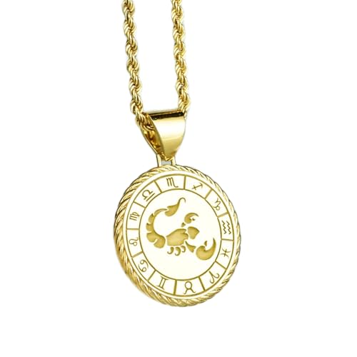 Collier signe du zodiaque Scorpion gravé, le cadeau d'anniversaire idéal et mixte