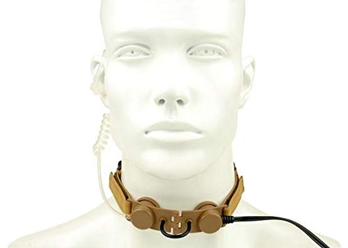 Throat Mic Headset Armorwerx en color bronceado para comunicaciones tacticas 6