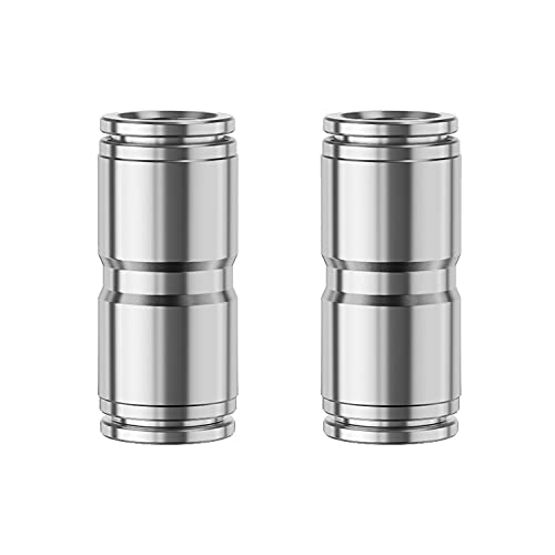 SRJQXH 2 Piezas Racores Neumáticos, 8 mm Latón Niquelado Conexión de Unión Recta, Plata Conectores Reductores Rectos, Adecuado para Tráquea y Equipos de Automatización Cover