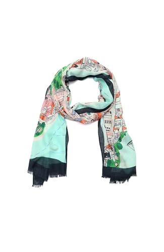 Kate Spade New York Women's Map Oblong Scarf, Stylish & Lightweight Fashion Accessory, Ideal for Everyday