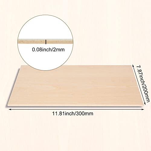 25 Pack 8 x 12 Inch Basswood Sheets, 1/16 Thin Craft Plywood Sheets, Thin & Unfinished Wood Boards for Crafts, Hobby, Model Making, Wood Burning (200x300x2MM) - Image 2