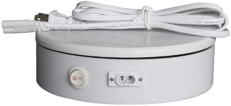 25KG Loading Capacity 20cm Diameter White Rotating Display Stand Turntable