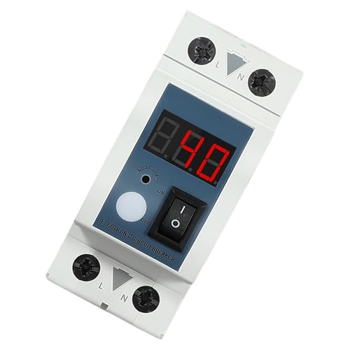 KIIFENG Limitador de corriente ajustable de 40 A con pantalla LED e interruptores limitadores de corriente de control de alta precisión para protección de circuito