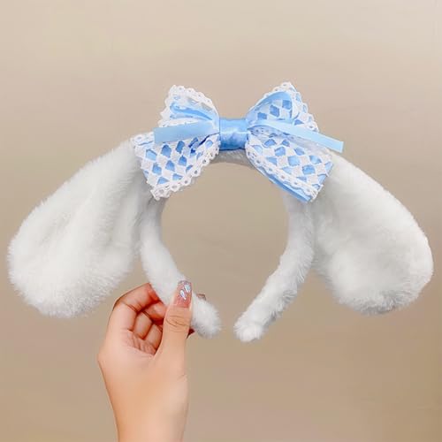 Image of ZIBUYU 9Pcs Kawaii Cinnamoroll School Kit for Girls, Stuff Cute Stationery School Supplies Set Headband, Ear Dog Headband, Hairband, Stationery Pouch, Stickers, Necklaces, Bracelet, Keychain