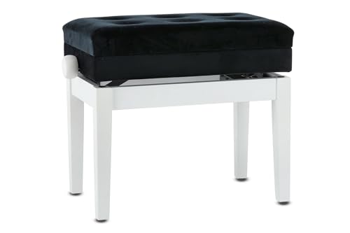 GEWA Banc de Piano, Blanc Mat - Les Beatles, Paul McCartney, John Lennon, RIngo Starr, George Harrison GEWA Banc de Piano, Blanc Mat