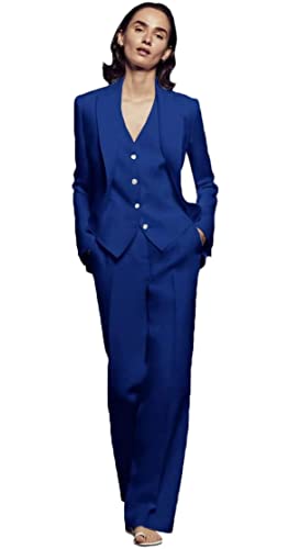3 PC Women's Business Suit for Work Professional Shawl Lapel Blazer Pants Suits Set Office Lady Suit2