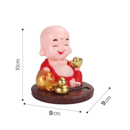 Image of CraftVatika Plastic Solar Powered Moving Head Laughing Buddha Feng Shui Items for Good Luck, for Money, Home Decor Items, Show Pieces for Home Decor | Car Dashboard | Office Desk, 5 x 32 Centimeters