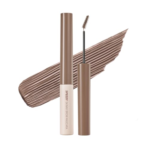 Image of PERIPERA Speedy Skinny Brow Mascara (08 MOCHA ASH), Tinted Eyebrow Mascara with Slim Precision Brush, Clump-Free Natural Brows, K Beauty, Korean Makeup