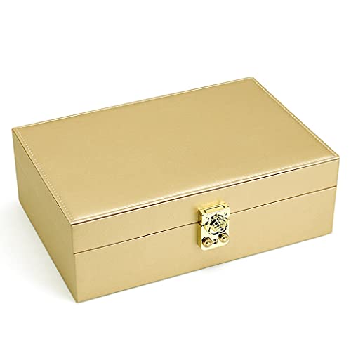 Grande boîte à bijoux haute capacité avec compartiments de rangement maquillage