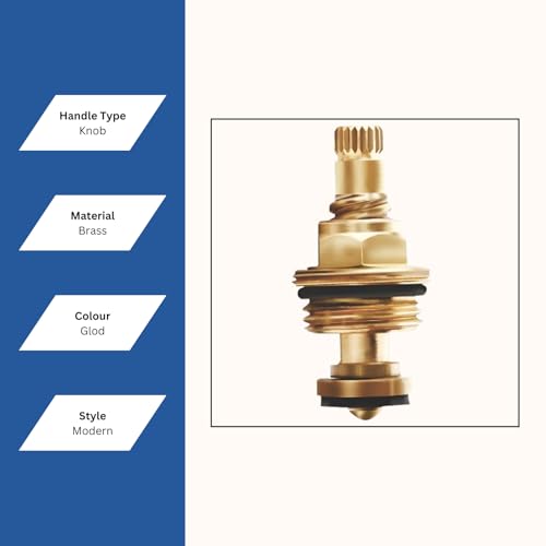 Image of NEW WARE Tap Spindle Replacement Disc for Jaguar Continental Type | 1 /2 Inch Rising Brass Faucet Valve Cartridge | Hot & Cold Water Tap Inner Spare for Bathroom Basin Kitchen Sink Mixer Faucet