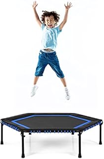 Maxmass 50'' Fitness Trampoline, Trainer Exercise Rebounder with Safety Pads and Bungee Cords, Indoor Aerobic Workout Rebounder for Kids and Adults