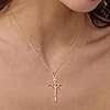 Jenosy Collier Femme Avec Pendentif Croix Plaqué Or 18 Carats - Réglable en Or et Argent - Foi Délicat - Bijou Qualité Supérieure - Étanche et Hypoallergénique #3