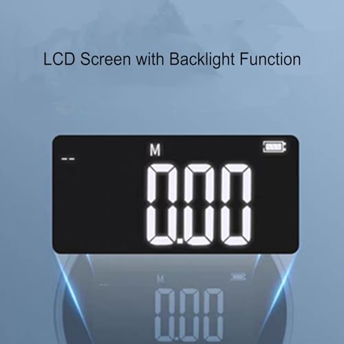 Digitales Maßband, 0-656.2ft Messbereich LCD-Display Elektronische Rolling Lineal Wiederaufladbare Einheit Schalten Rolling Abstand Messwerkzeug für Kurve flach Messung