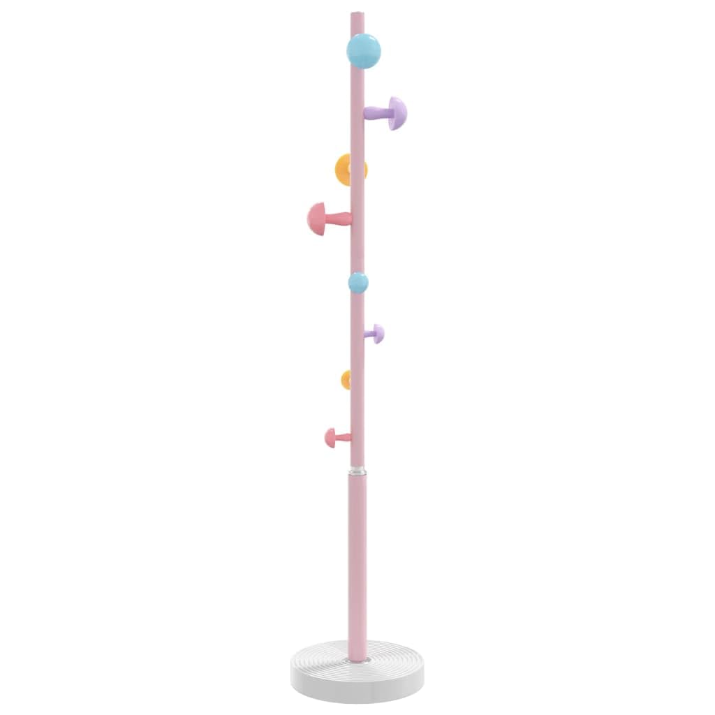 vidaXL Coat Stand, Coat Rack for Hallway Living Room, Clothes Stand with Hooks, Coat Hanger, Modern Style, Pink Powder-coated Iron