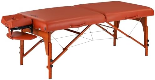 Master Massage 31" Santana Pro Portable Massage Table Package, Memory Foam Cushioning, Reiki Leg Panels, Mountain Red- Tattoo Table- Spa Bed- Folding Massage Table- Facial Bed