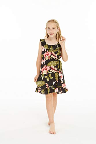 Image of Family Matching Hawaiian Clothes, Black Rafelsia | Lightweight 100% rayon • Family matching outfits • Beach vacations • Luaus • Cruises • Family photos