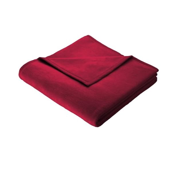 biederlack Cotton Pure Coperta, 100% Cotone, Red, Matrimoniale, 150x200 cm