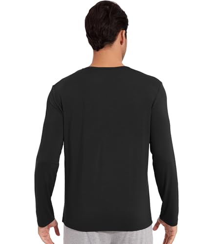 WiWi Viscose from Bamboo Men's Long Sleeve Tees Sun Protection Athletic Crew Neck Shirts for Pajamas S-XXL2