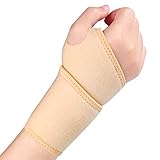 Ruilala Sport Handgelenkbandage für Damen und Herren 1 Stück Karpaltunnel Handgelenkstütze Elastische Für Handsport, Gewichtheben, Sehnenentzündung, Arthritis Linken und Rechten Hand (Beige)
