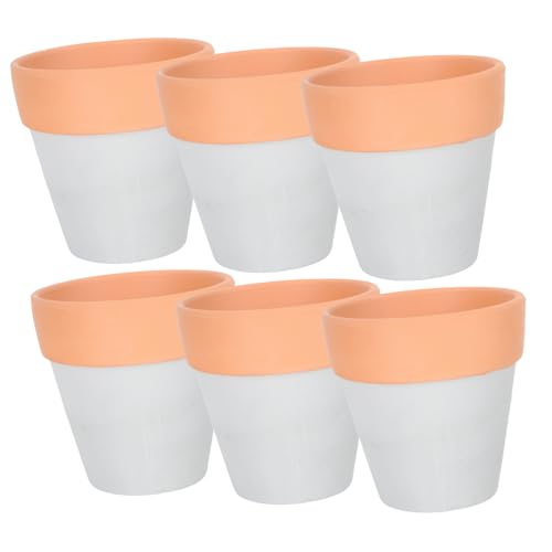 Happyyami 1 Juego Maceta Vintage De Terracota Maceta Cactus Maceta para Bonsai Macetas De Barro para Plantas Pequeño Maceta De Arcilla De Cerámica Titulares De Flores Suculentas 6 Piezas