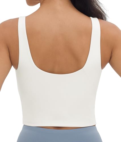Foucome Womens Nursing Bras for Breastfeeding Maternity Tank Tops Crop Top with Built in Bra Longline Workout Sports Bra3