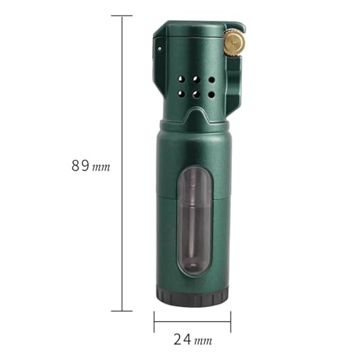 Encendedor de llama triple recargable verde miniatura 7