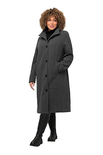 Manteau col montant en laine Ulla Popken pour femme avec doublure intégrale