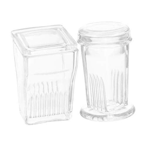 Cabilock Glass Staining Jars 2pcs 5 Slide 9 Slide Glass Lid for Scientific Research Education
