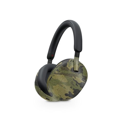 Image of MightySkins Glossy Glitter Skin Compatible with Sony WH-1000XM5 Headphones - Green Camouflage | Protective, Durable High-Gloss Glitter Finish | Easy to Apply