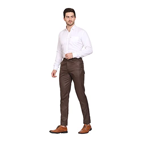 Image of MALENO Men's Diamond Textured Regular Fit Trouser | Soft and Breathable Fabric | Trousers for Office, Party