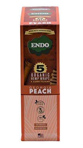 ENDO - Organic Hemp Wraps - Sealed Box - Various Flavors - 75 (15 x 5) Hemp Wraps per Box (Georgia Peach) - Image 4