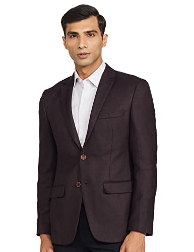 Image of Park Avenue Men's Slim Fit Blazer (8907663088432 PMJL01853-O7 116 Dark Brown)
