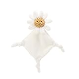 Apricot Lamb Square Daisy Flower Cuddly Soft Loveys Security Blanket for Baby Boy and Girl, 15 Inches for Newborn, Infant and Toddlers