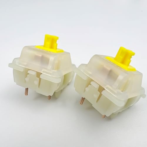 GUYEKS Gateron KS-3X1 Pro V2 Milky Yellow Pre-lubed Switches 5-Pin Linear Switches Compatible with All MX Mechanical Keyboard Game Keyboard Switches(90PCS, Milky Yellow Pro)