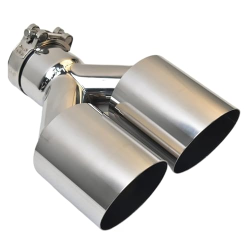 Silencieux d'échappement arrière universel en inox double cylindre pour auto 66-76mm