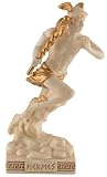 Dieu grec Hermès, miniature, fabriquée en pierre artificielle et peinte à la main avec de la peinture dorée, collection Veronese 708-77441