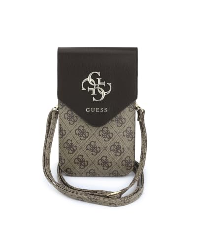 Image of CG MOBILE Guess Universal Wallet Crossbody Bag Official Licensed, Grained PU Leather with Classic Logo & Strap, Protective Smartphone Sling Pouch & Travel Shoulder Wallet Bag for Men & Women -Black