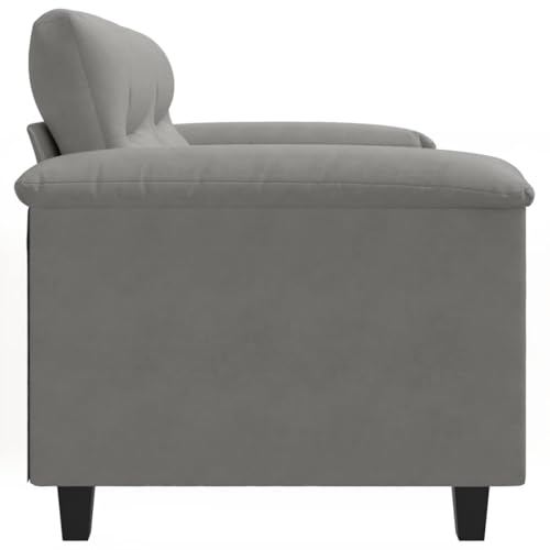 Sofá de 2 plazas cómodo en microfibra gris oscuro con soporte metálico resistente de 150 cm 7