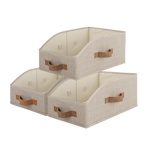 StorageWorks Closet Organizers Trapezoid, Brown and Beige, Medium, 3-Pack