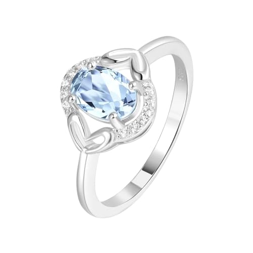 Bague fiançailles topaze bleu ciel naturelle pour magnifier vos looks quotidiens