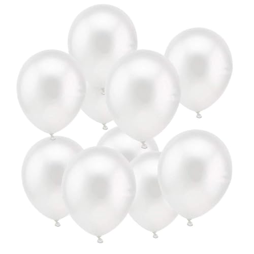 100 Pièces de Ballons Blancs Perle, 12 Pouces Latex, Hélium pour Fête, Anniversaire, Baby Shower, Mariage, Communion - Décorations Thème